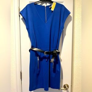 NWT Michael Kors Azure Royal Blue Dress with Belt